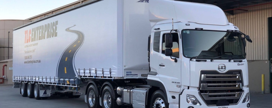 TLC Enterprise UD Quon truck and trailer supporting 3PL logistics and ecommerce platform integrations across Australia