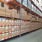 Pick and pack warehouse with organised inventory and cartons